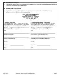 Form 1340 Application for Payment of Unclaimed Funds - North Dakota, Page 2