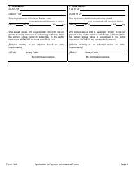 Form 1340 Application for Payment of Unclaimed Funds - North Dakota, Page 3