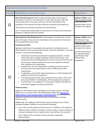Money Transmission License New Application Checklist (Company) - Texas, Page 11