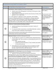 Money Transmission License New Application Checklist (Company) - Texas, Page 9