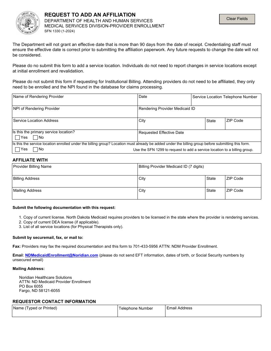 Form Sfn1330 Fill Out Sign Online And Download Fillable Pdf North Dakota Templateroller 7165