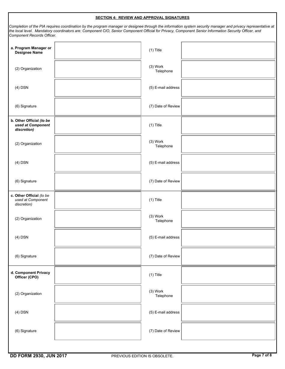 DD Form 2930 - Fill Out, Sign Online and Download Fillable PDF ...