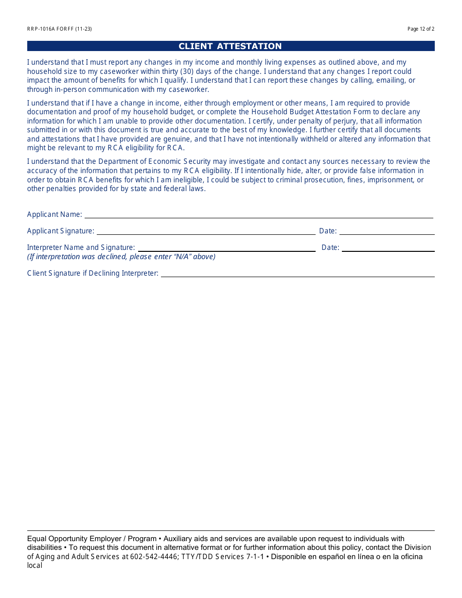 Form RRP-1016A - Fill Out, Sign Online and Download Printable PDF ...