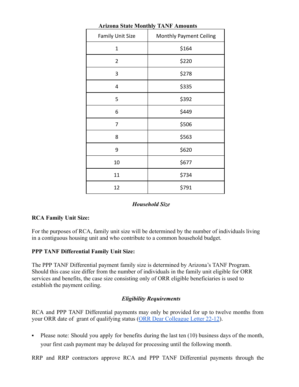 Benefits and Client Responsibilities Form - Arizona Refugee Resettlement Programs Public Private Partnership Program - Arizona, Page 2