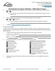 Form AGR2500 New Application for Organic Certification - Wsda Organic Program - Washington, Page 3