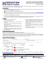Document preview: Form CE-1251 Expedited Review Service (Ers) Form - City of Houston, Texas