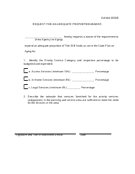 Document preview: Exhibit 2000D Request for an Adequate Proportion Waiver - Arizona