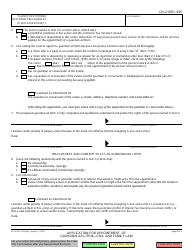 Form CIV-010 (FL-935) Application for Appointment of Guardian Ad Litem - Civil and Family Law - California, Page 2