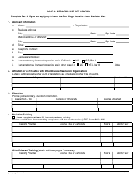 Form SDSC CIV-023 Application to Serve as Mediator and/or Arbitrator - County of San Diego, California, Page 2