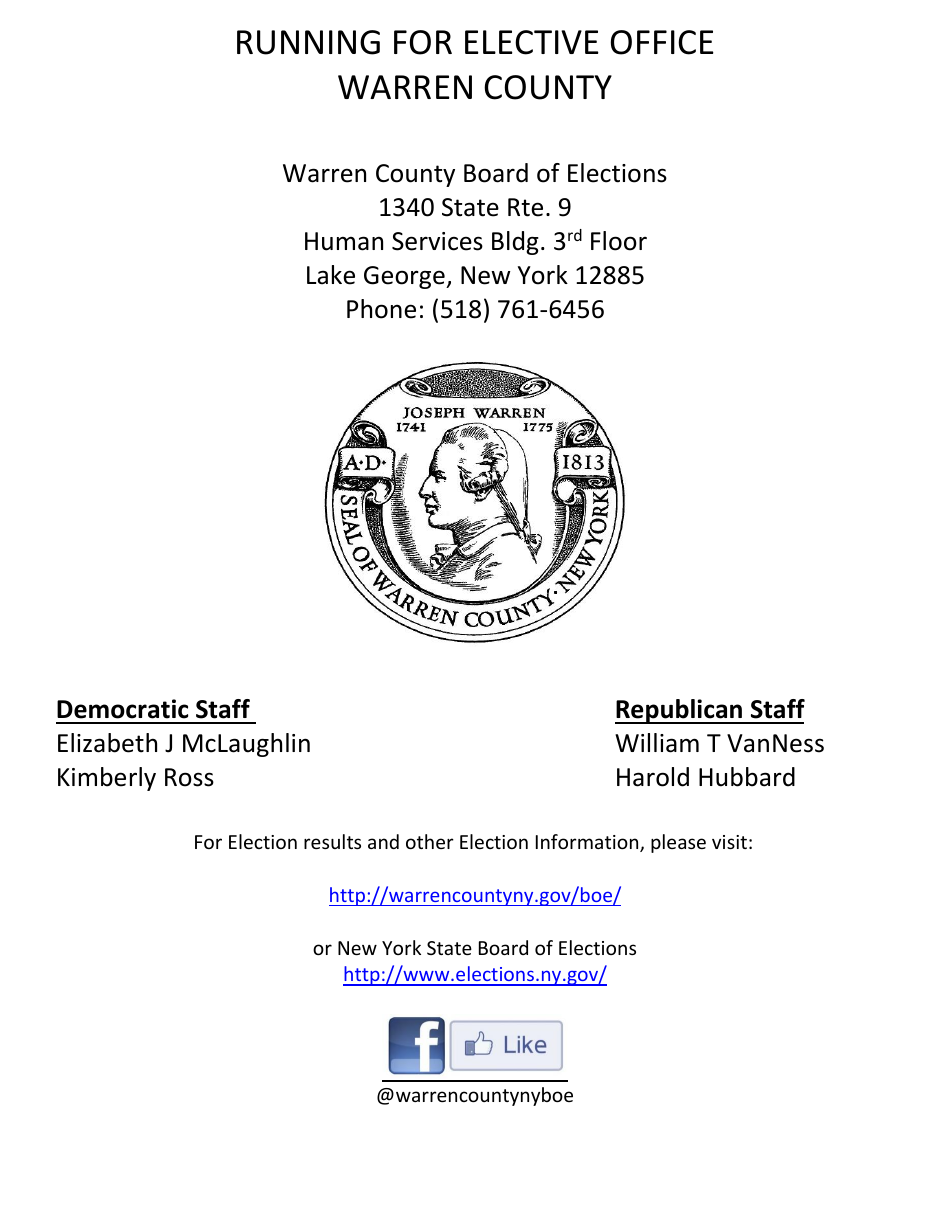 Candidates Petition Running for Office - Warren County, New York, Page 1
