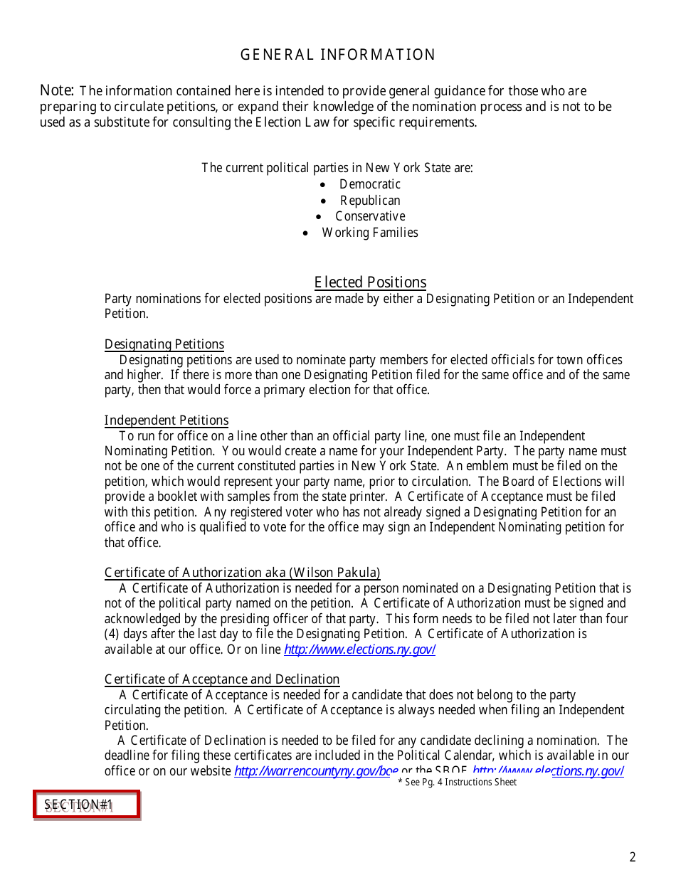 Candidates Petition Running for Office - Warren County, New York, Page 3