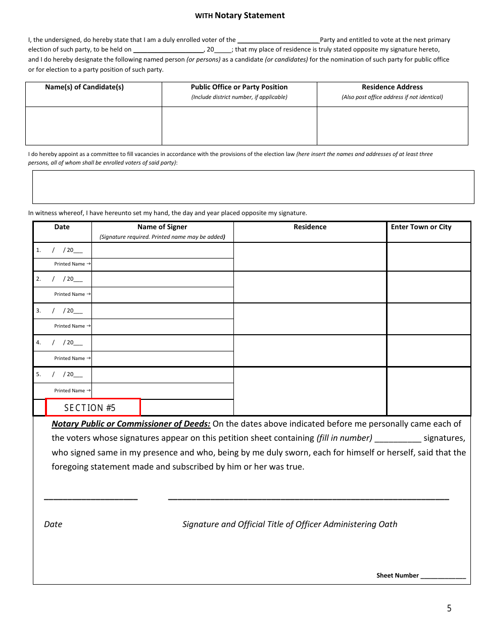Candidates Petition Running for Office - Warren County, New York, Page 6