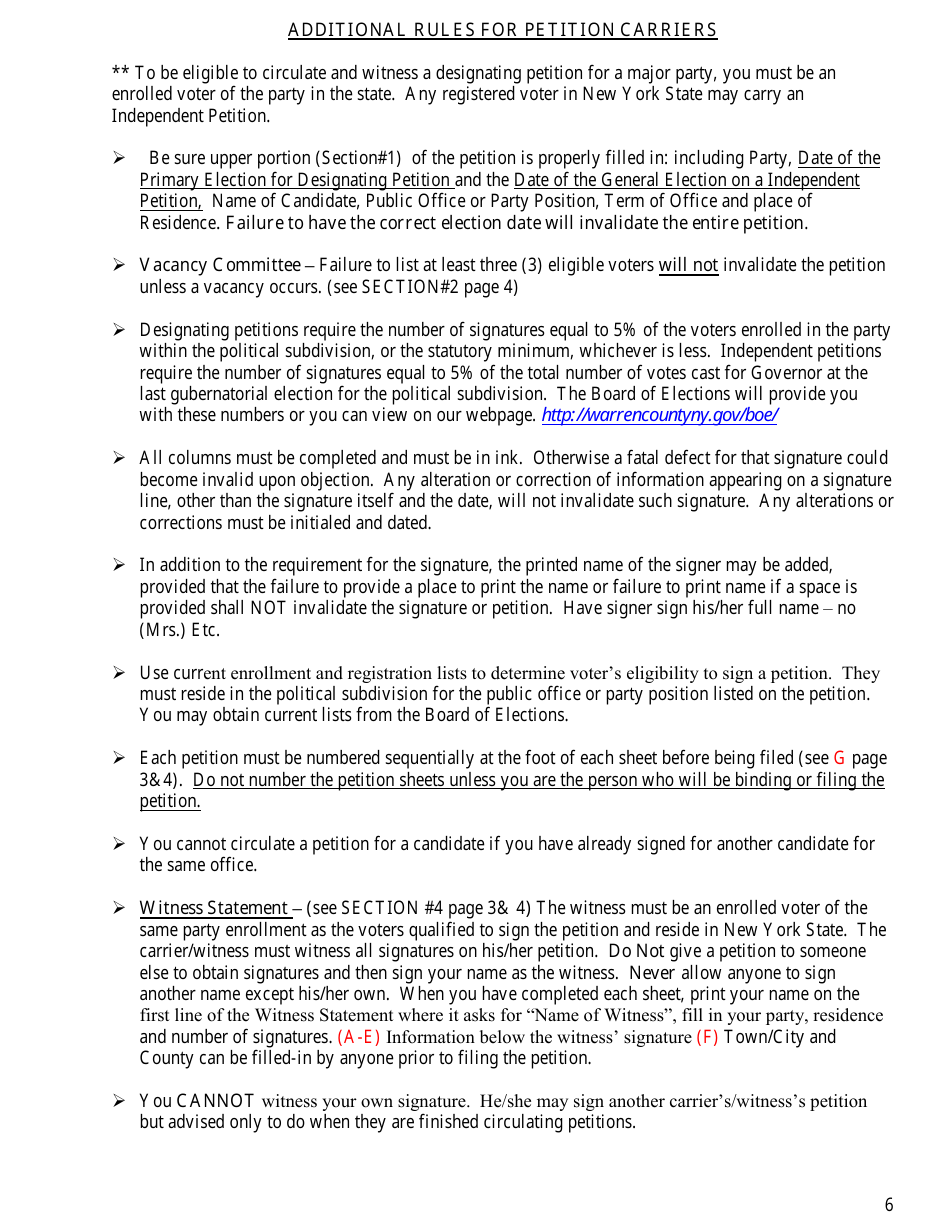 Candidates Petition Running for Office - Warren County, New York, Page 7