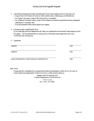 Form 032-02-0671-ENG Family Services Appeal Request - Virginia, Page 2
