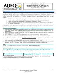 Form GWS402 Engineering Review - Alternative Request (A312g) for Type 4 General Permit Applications - Arizona