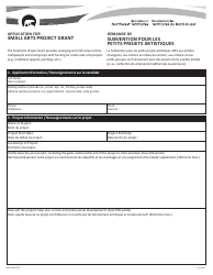 Form NWT9425 Application for Small Arts Project Grant - Northwest Territories, Canada (English/French)