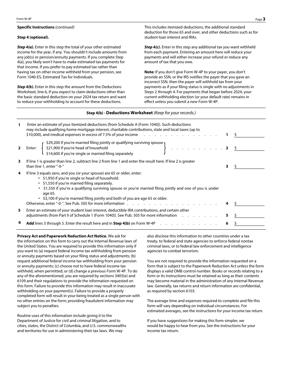 Form 6017 (IRS Form W-4P) Withholding Certificate for Periodic Pension or Annuity Payments - Kentucky, Page 3