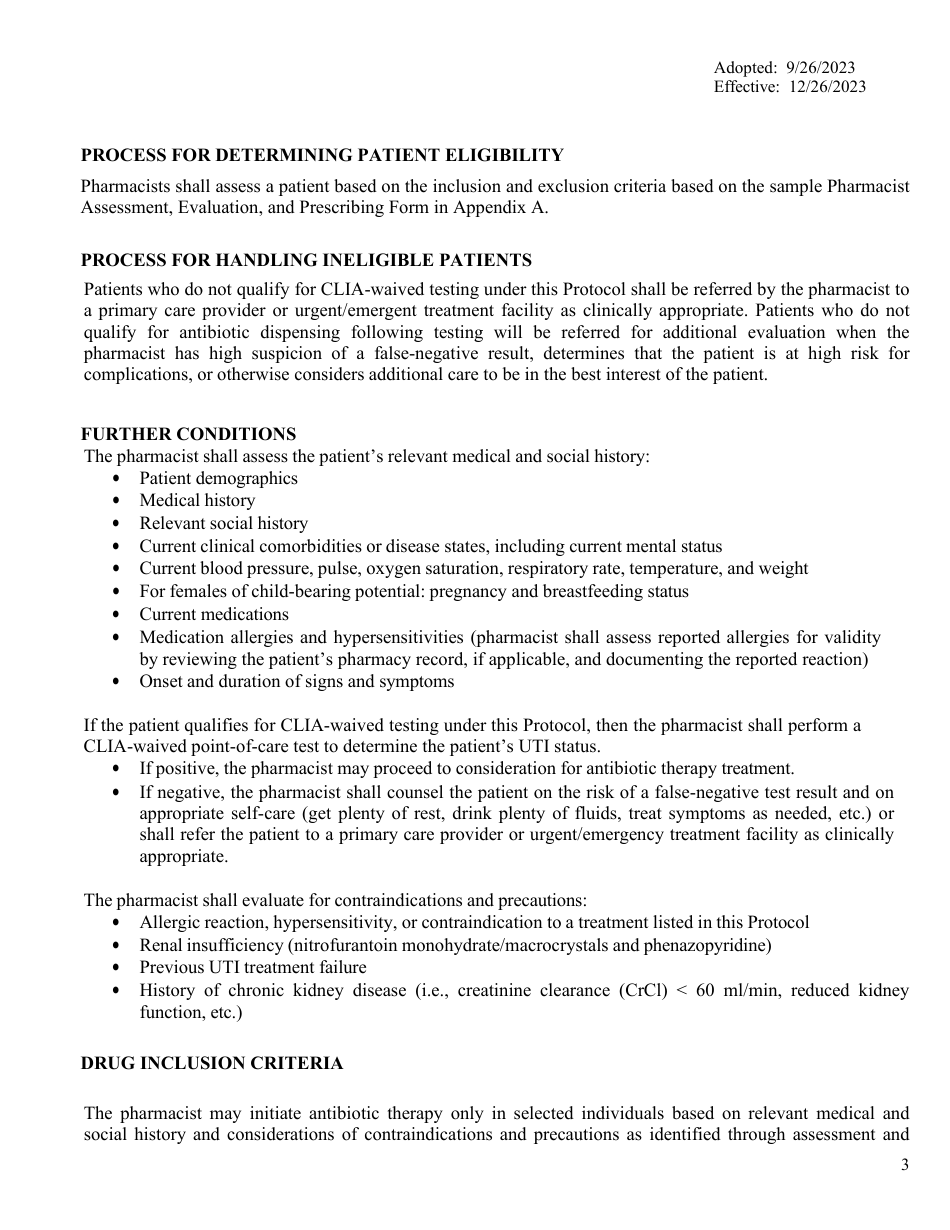 Appendix A Acute Uncomplicated Lower Urinary Tract Infection, Women Patient Form - Virginia, Page 3