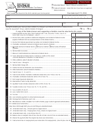 Document preview: Form 2823 Credit Institution Tax Return - Missouri, 2023