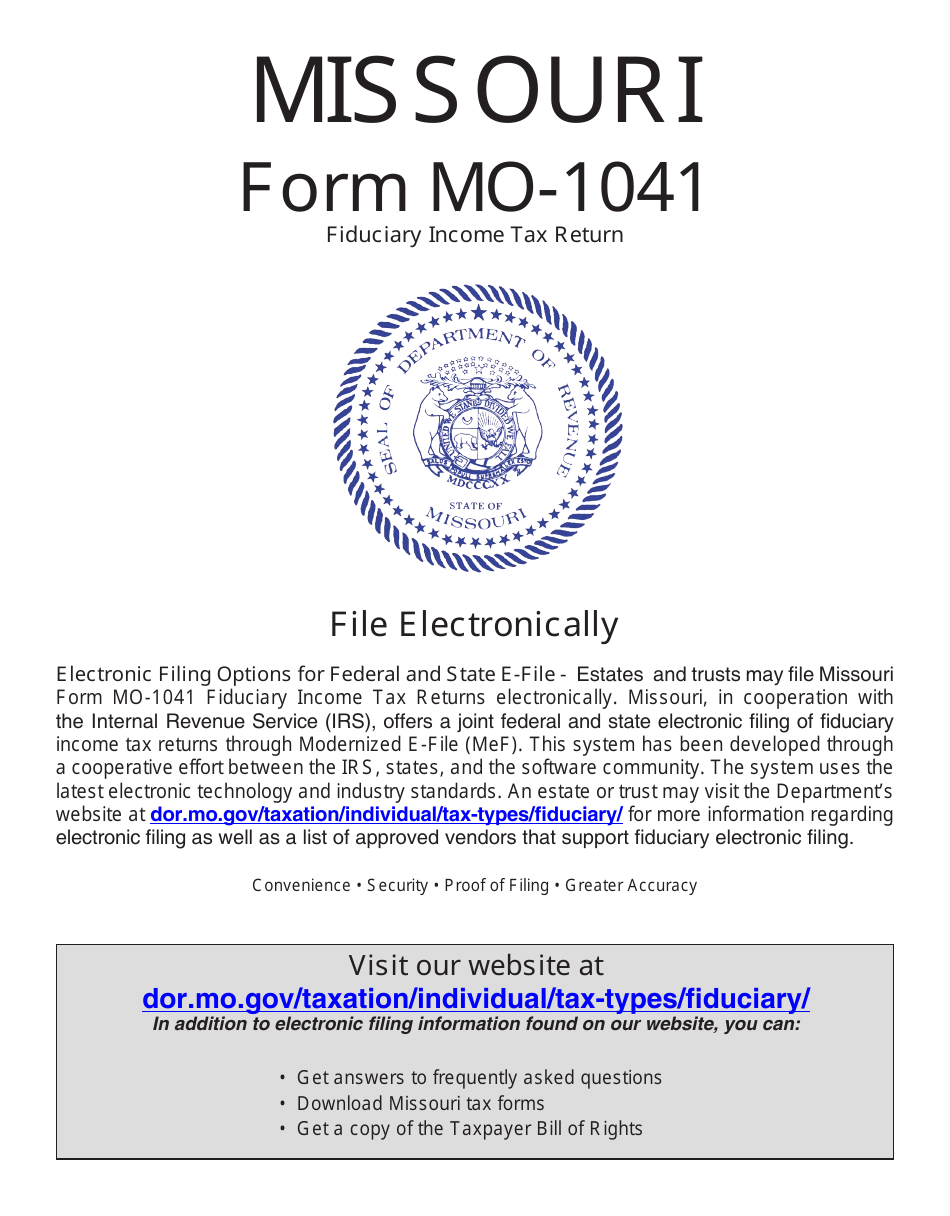 Form MO-1041 Fiduciary Income Tax Return - Missouri, Page 3