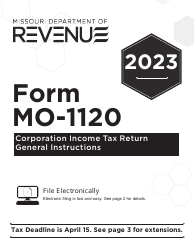 Document preview: Instructions for Form MO-1120 Corporation Income Tax Return - Missouri