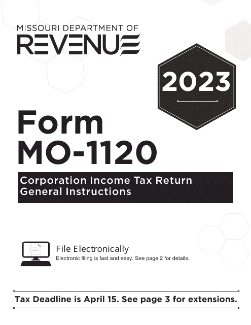 Instructions for Form MO-1120 Corporation Income Tax Return - Missouri, 2023
