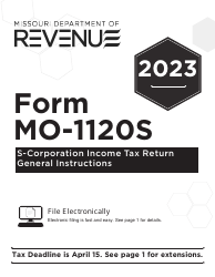 Document preview: Instructions for Form MO-1120S S-Corporation Income Tax Return - Missouri, 2023