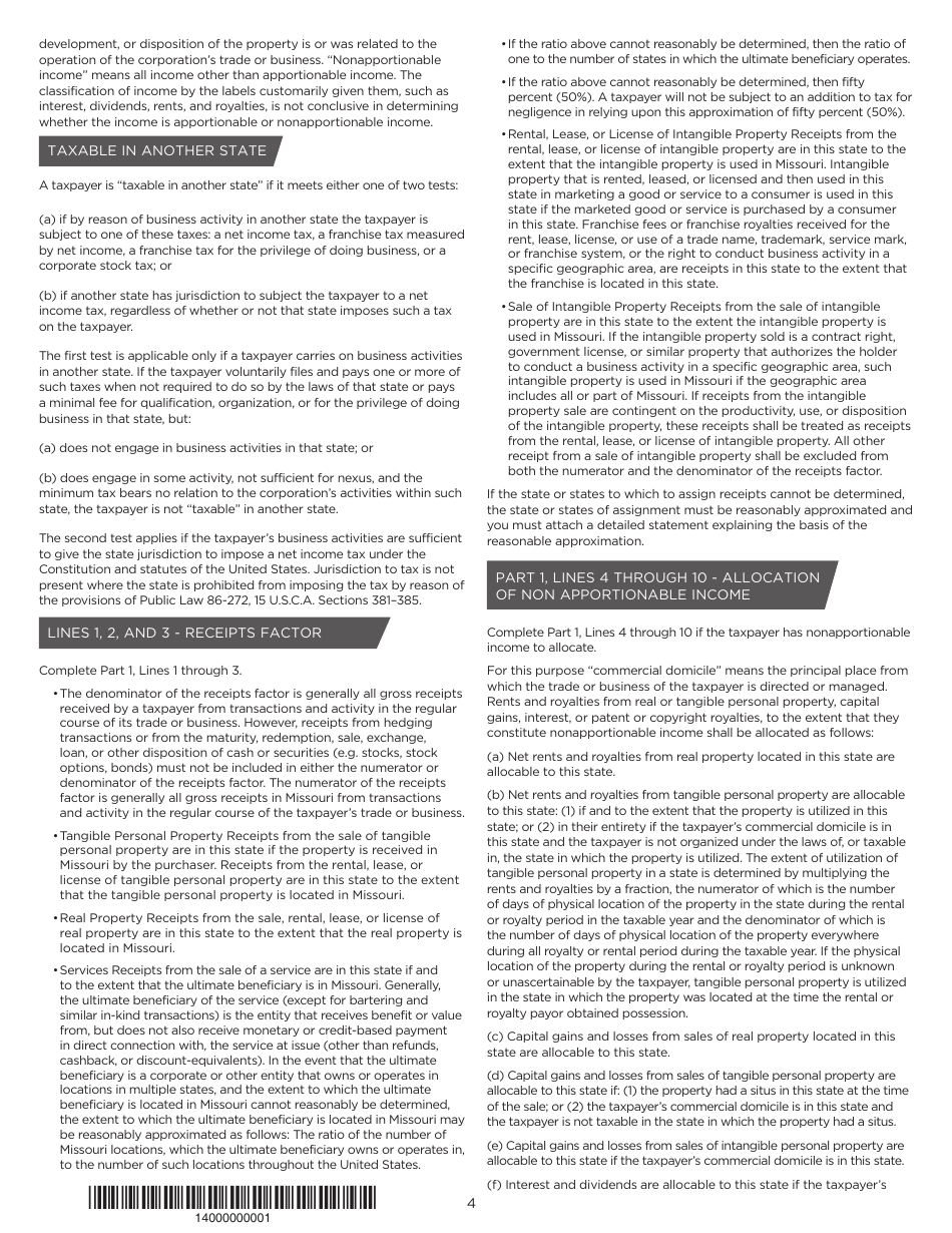 Instructions for Form MO-1120S S-Corporation Income Tax Return - Missouri, Page 5