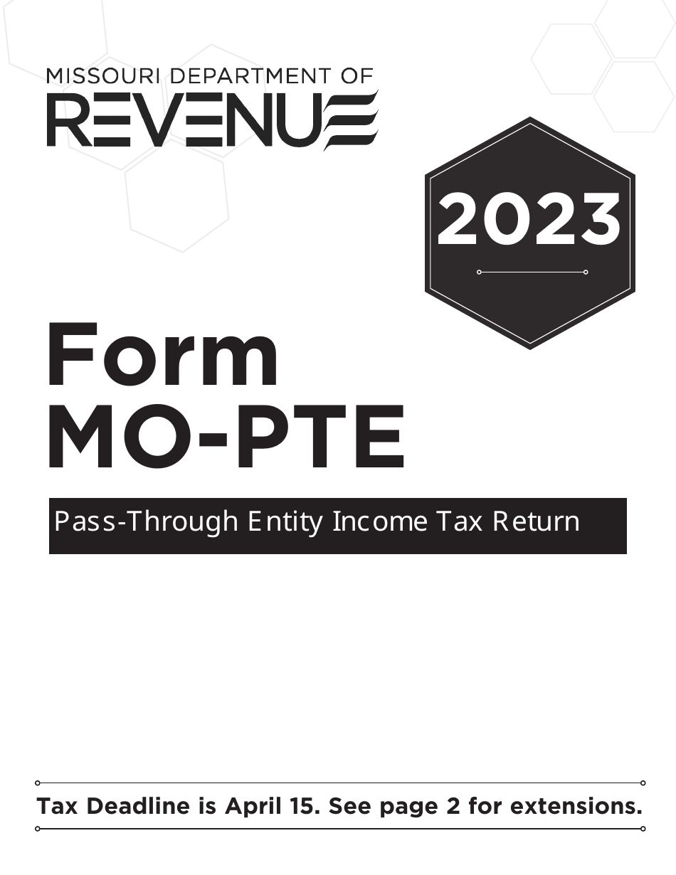 Download Instructions for Form MOPTE PassThrough Entity Tax Return PDF, 2023