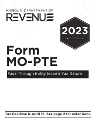 Instructions for Form MO-PTE Pass-Through Entity Income Tax Return - Missouri