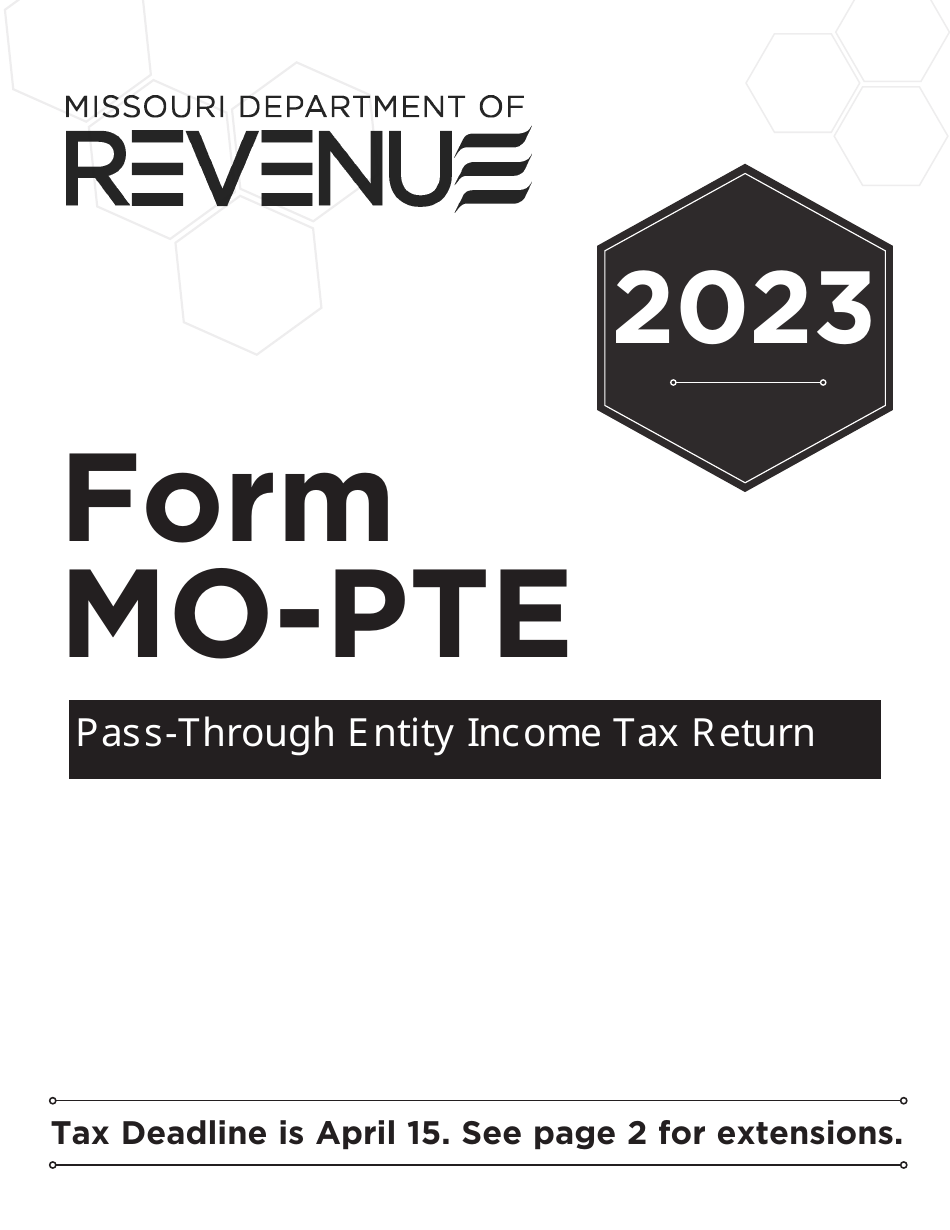 Instructions for Form MO-PTE Pass-Through Entity Income Tax Return - Missouri, Page 1