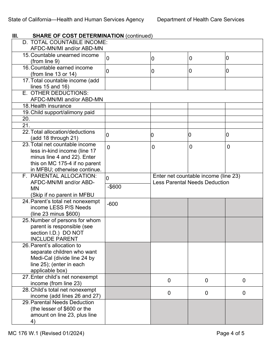Form MC176 W.1 Stepparent Computation - California, Page 4
