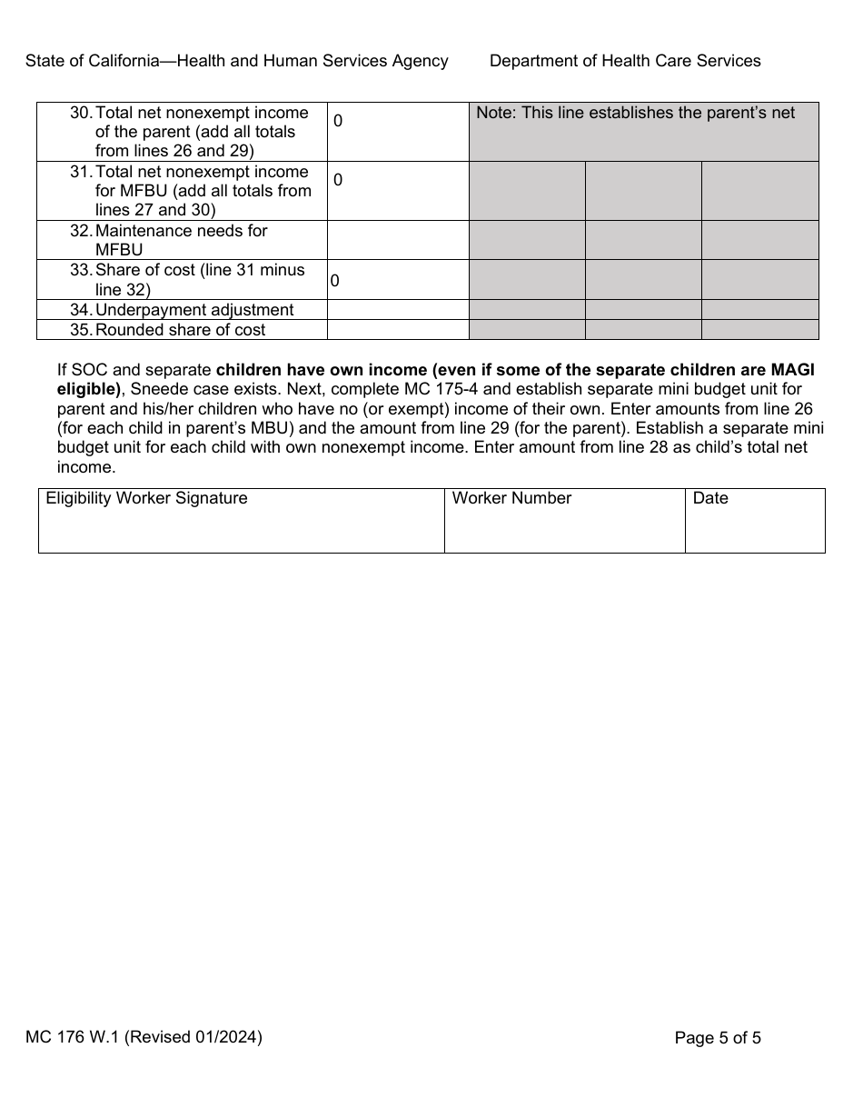Form MC176 W.1 Stepparent Computation - California, Page 5