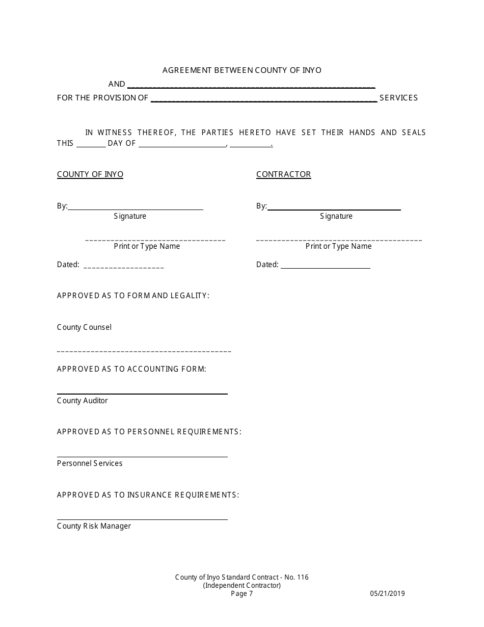 Standard Contract - Inyo County, California, Page 7