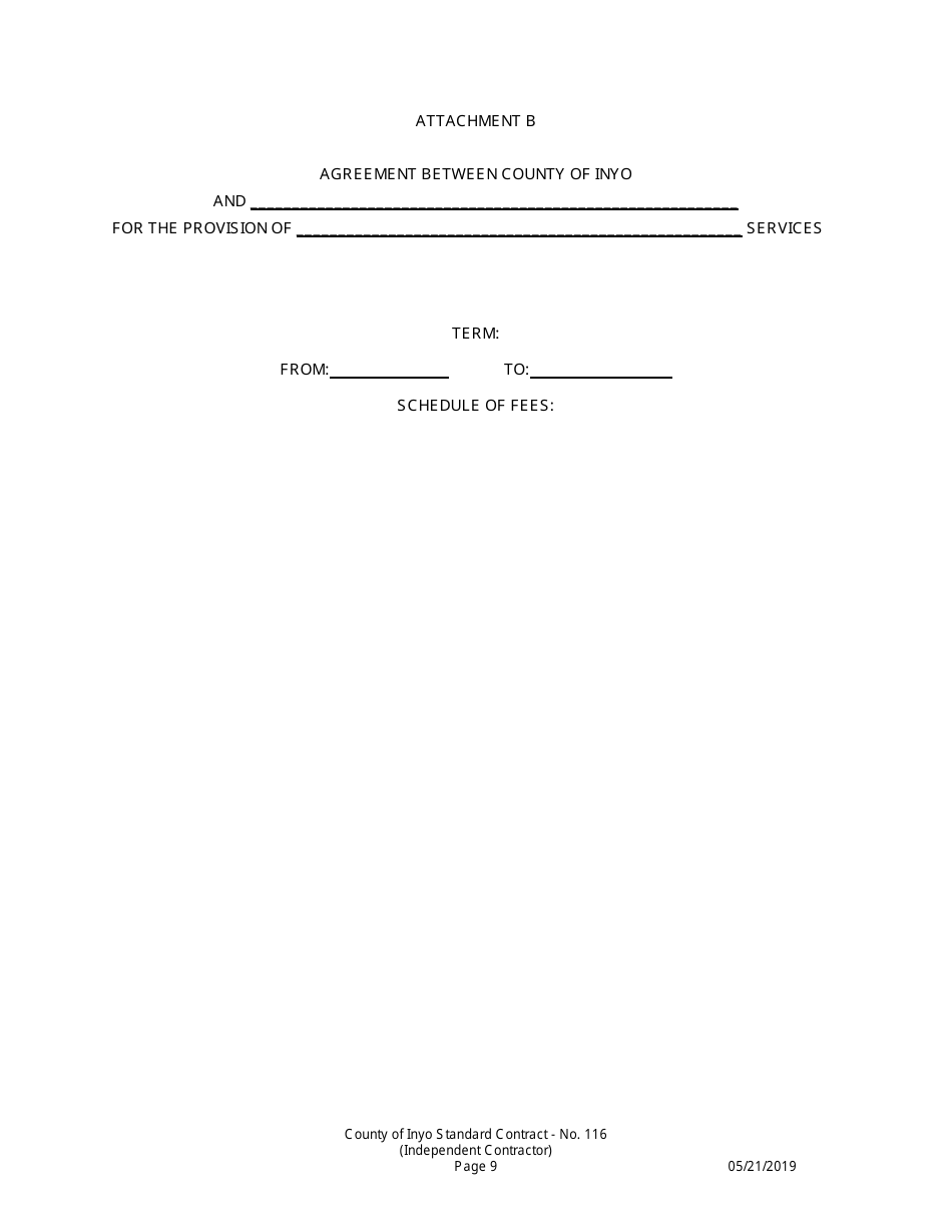 Standard Contract - Inyo County, California, Page 9