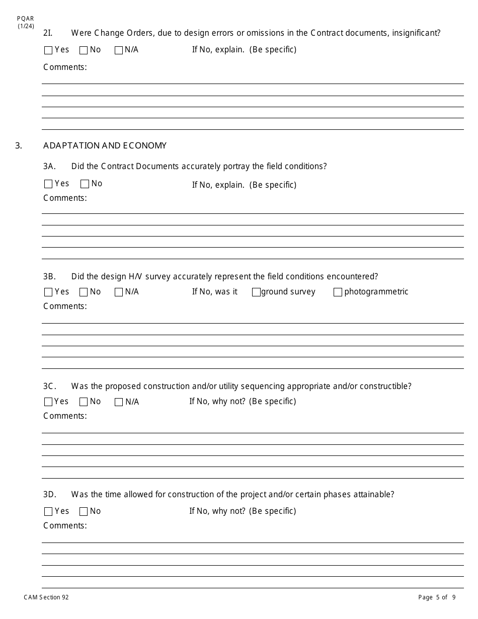 Form PQAR Project Quality Assurance Report - New York, Page 5
