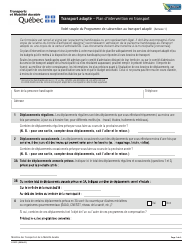 Forme V-3075 Agenda 1 Transport Adapte - Plan D&#039;intervention En Transport - Quebec, Canada (French)