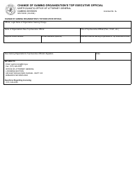 Document preview: Form SFN53238 Change of Gaming Organization's Top Executive Official - North Dakota