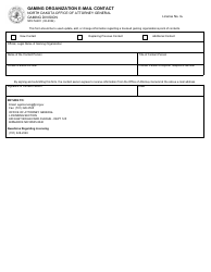 Document preview: Form SFN54481 Gaming Organization E-Mail Contact - North Dakota