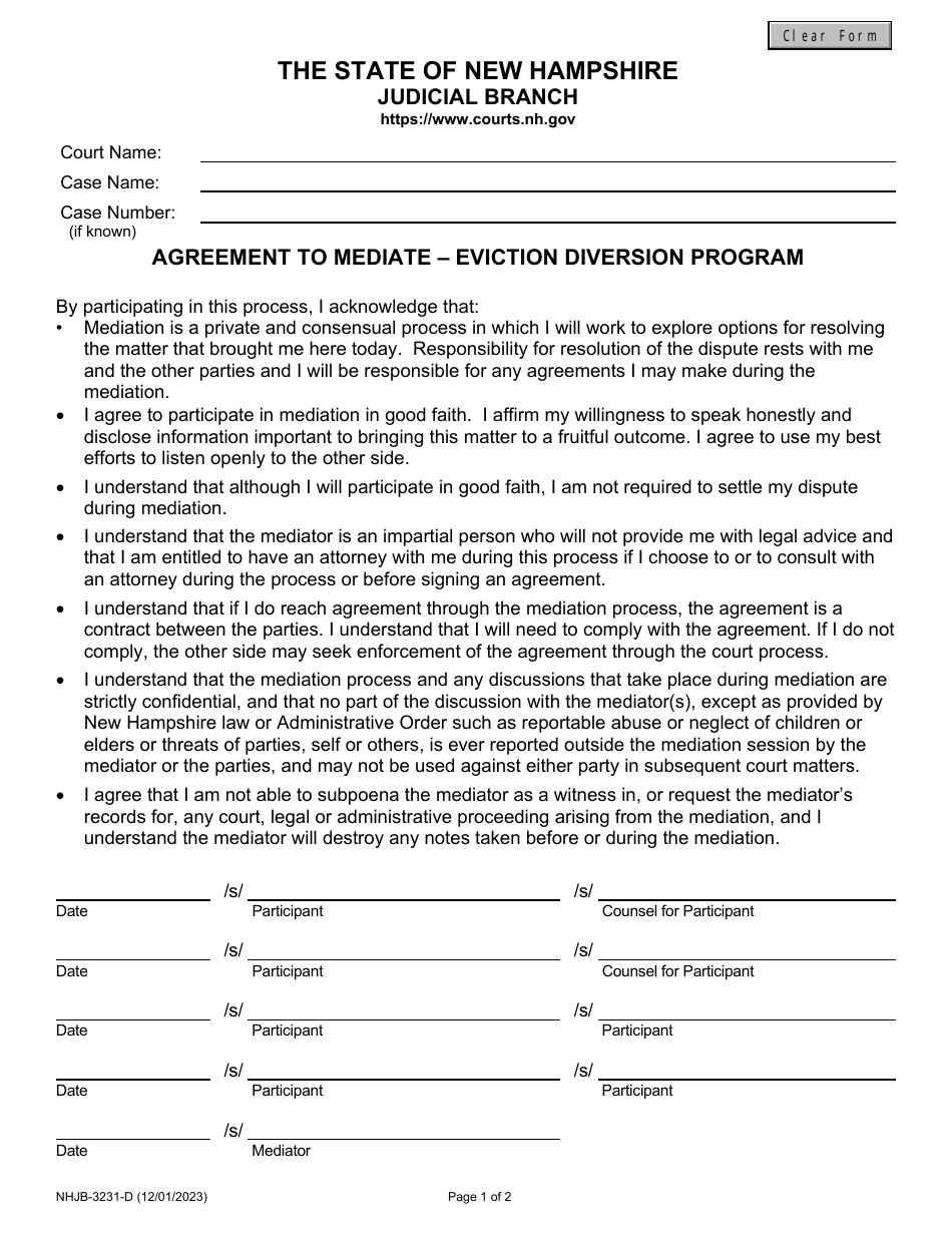 Form NHJB-3231-D - Fill Out, Sign Online and Download Fillable PDF, New ...