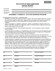 Form NHJB-3231-D Agreement to Mediate - Eviction Diversion Program - New Hampshire