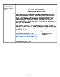 Application for Food Business: Mobile Food Service (Non-profit) - Rhode Island, Page 5