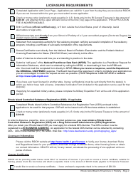 License Application for Podiatrist - Rhode Island, Page 2