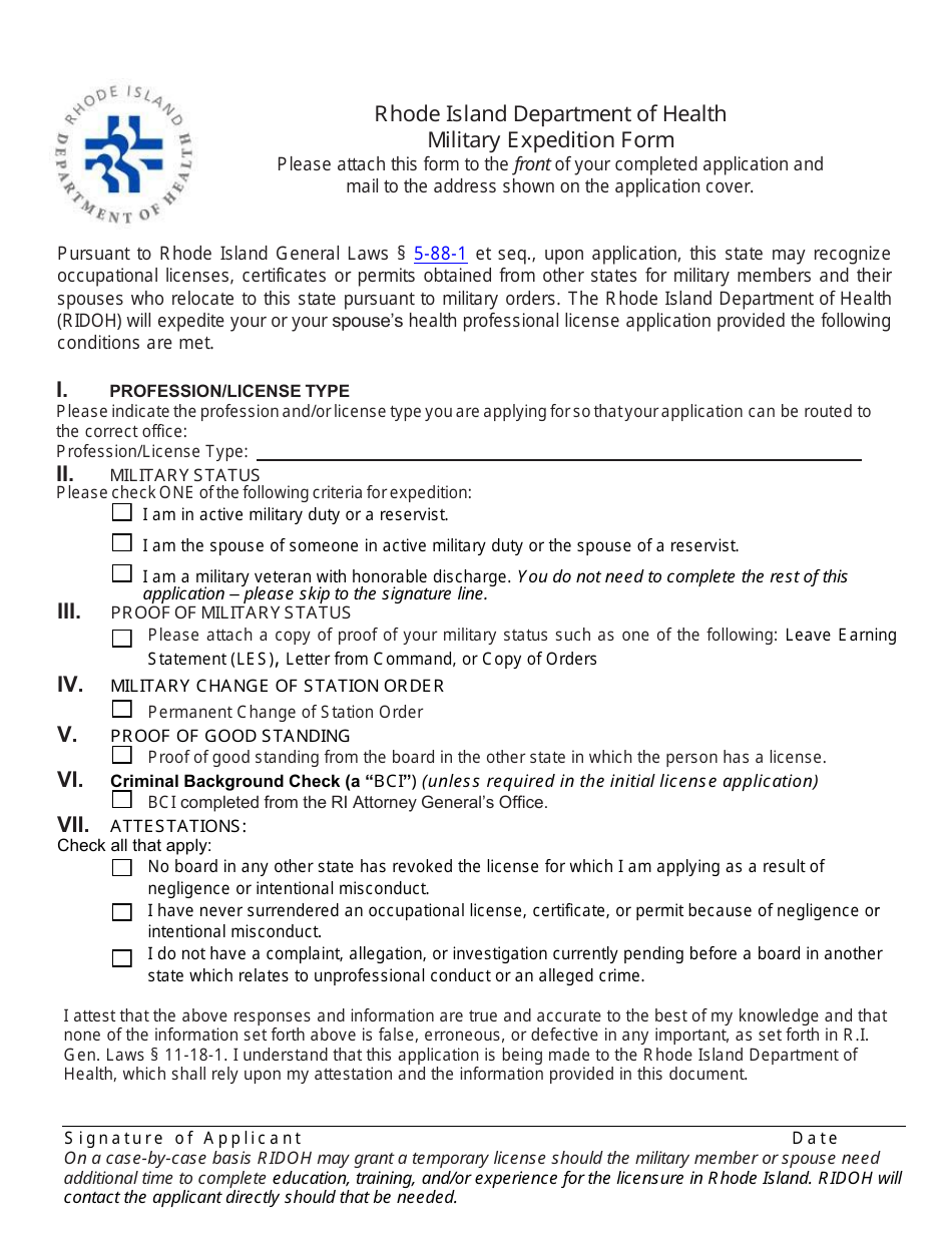 License Application for Podiatrist - Rhode Island, Page 8