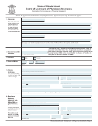 Application for License as a Physician Assistant by Examination/Endorsement/Fcvs - Rhode Island, Page 3
