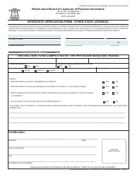 Application for License as a Physician Assistant by Examination/Endorsement/Fcvs - Rhode Island, Page 7