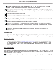 Application for Hearing Aid Dealer/Fitter License - Rhode Island, Page 2