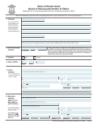 Application for Hearing Aid Dealer/Fitter License - Rhode Island, Page 3