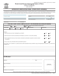 Application for Hearing Aid Dealer/Fitter License - Rhode Island, Page 6