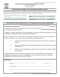 Application for Hearing Aid Dealer/Fitter License - Rhode Island, Page 7